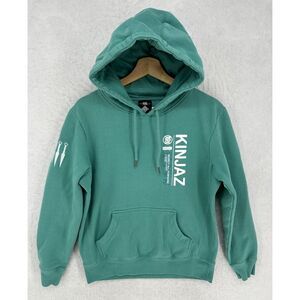 Kinjaz Hoodie Men Small Respect All Fear None Kunai Embroidered Green Sweatshirt